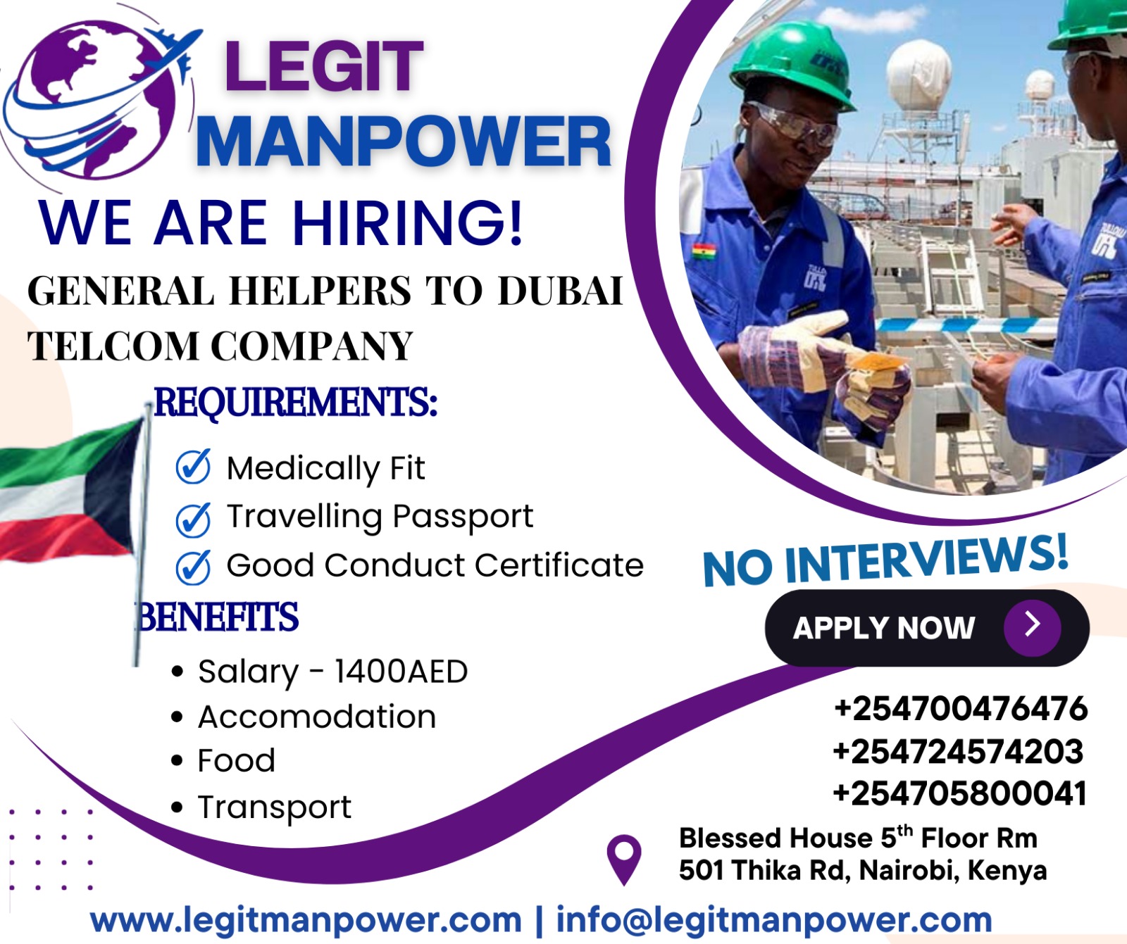 General Helpers To Telcom Company In Dubai